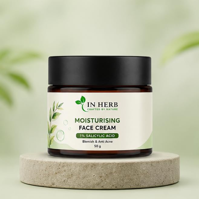 In Herb Moisturising Face Cream, Daily Facial Care Formula for Everyday Skincare Routine, 50 g