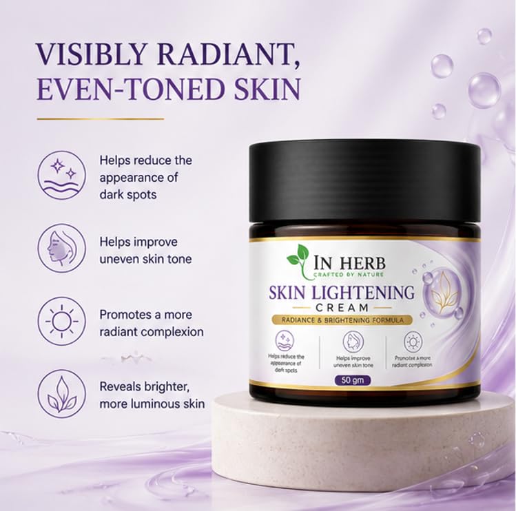 In Herb Skin Lightening Cream, for Everyday Use, Moisturizing and Nourishing Skin Care Formula, 50 gm