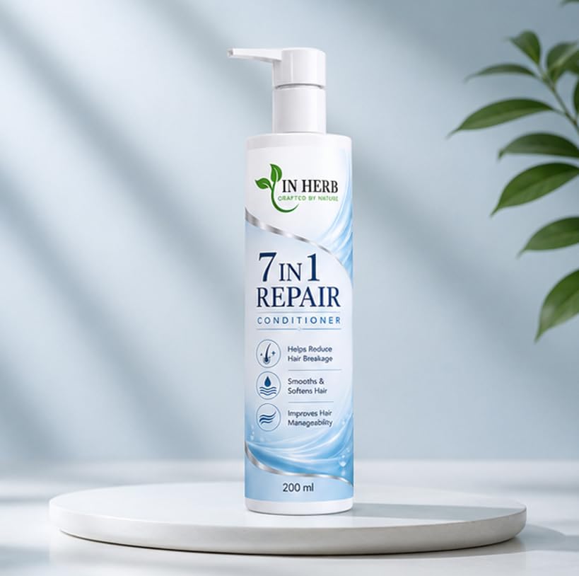 In Herb 7 in 1 Hair Conditioner, Daily Hair Conditioning Formula for All Hair Types, Lightweight Texture, 200 ml