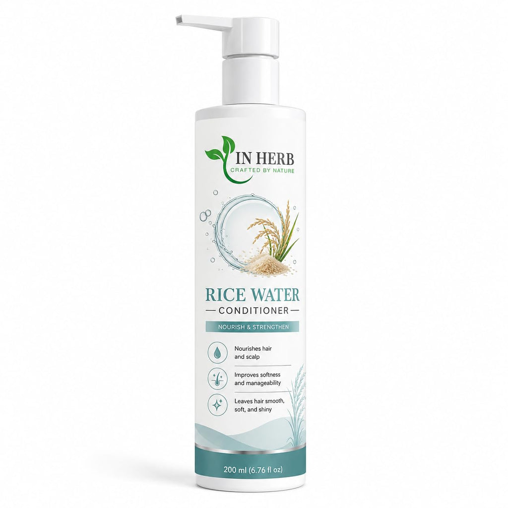 In Herb Rice Water Conditioner, Rice Water Infused Hair Conditioning Formula for Daily Hair Care, Suitable for All Hair Types, 200 ml