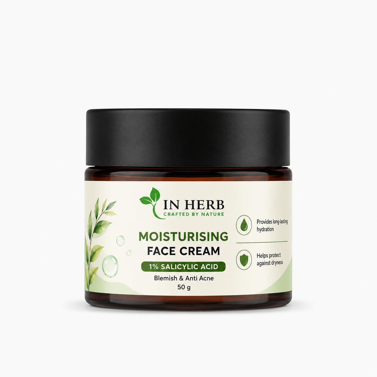 In Herb Moisturising Face Cream, Daily Facial Care Formula for Everyday Skincare Routine, 50 g