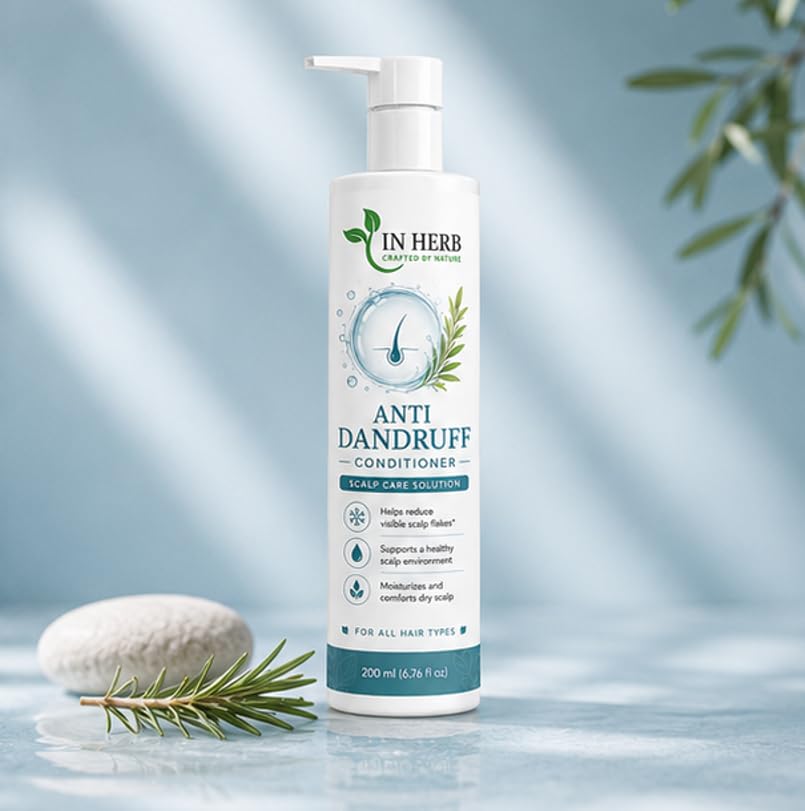 In Herb Anti Dandruff Conditioner, Daily Hair Conditioning Formula for All Hair Types, Lightweight and Easy-Rinse Texture, 200 ml