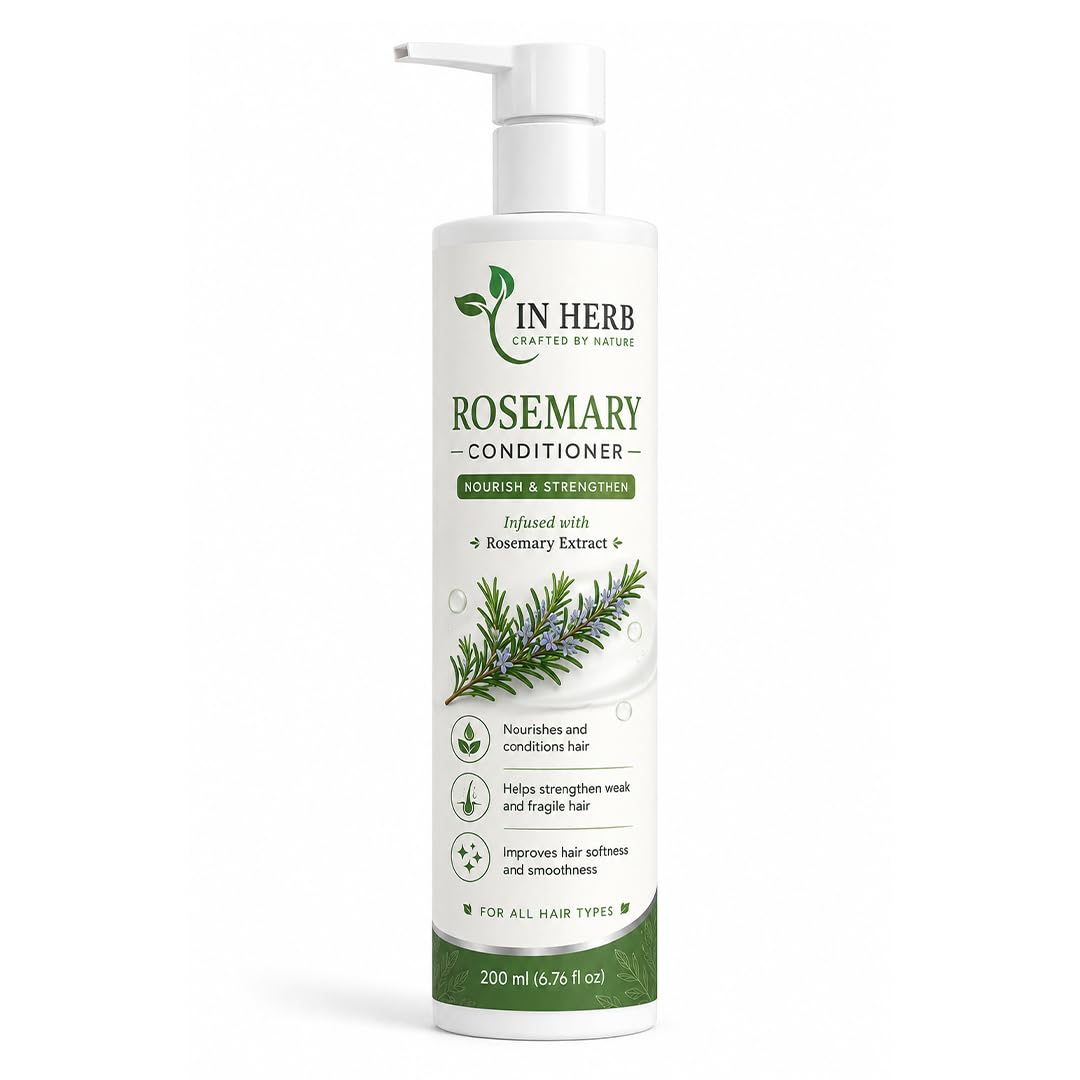 In Herb Rosemary Conditioner, Rosemary Extract Infused Hair Conditioner for Daily Hair Care, Suitable for All Hair Types, 200 ml