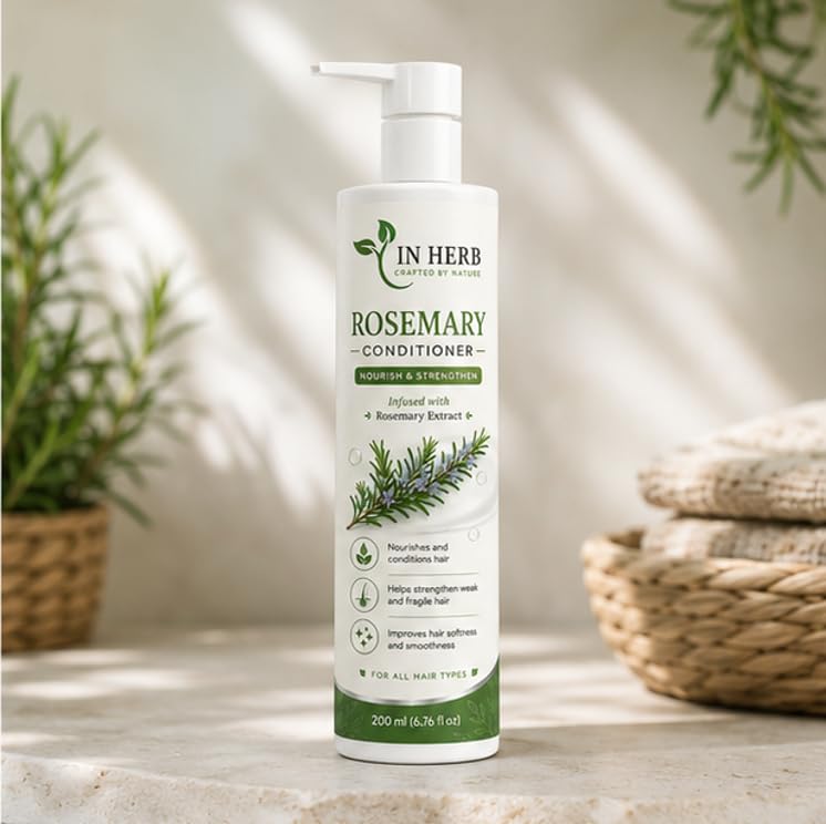 In Herb Rosemary Conditioner, Rosemary Extract Infused Hair Conditioner for Daily Hair Care, Suitable for All Hair Types, 200 ml
