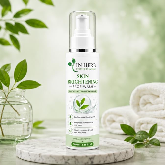 In Herb Skin Brightening Face Wash, Everyday Face Wash for Regular Skincare Routine, 100 ml