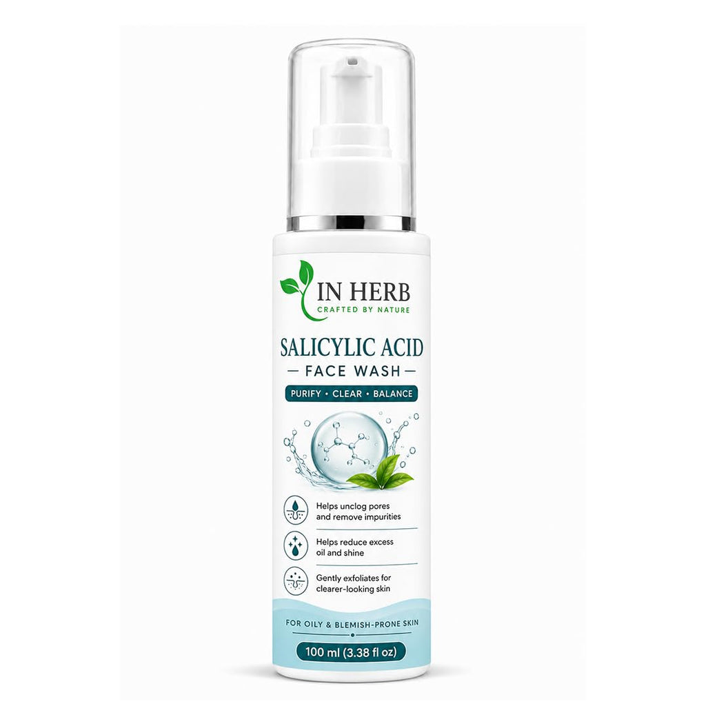 In Herb Face Wash with 1% Salicylic Acid, Suitable for Oily Skin Types, 100 ml