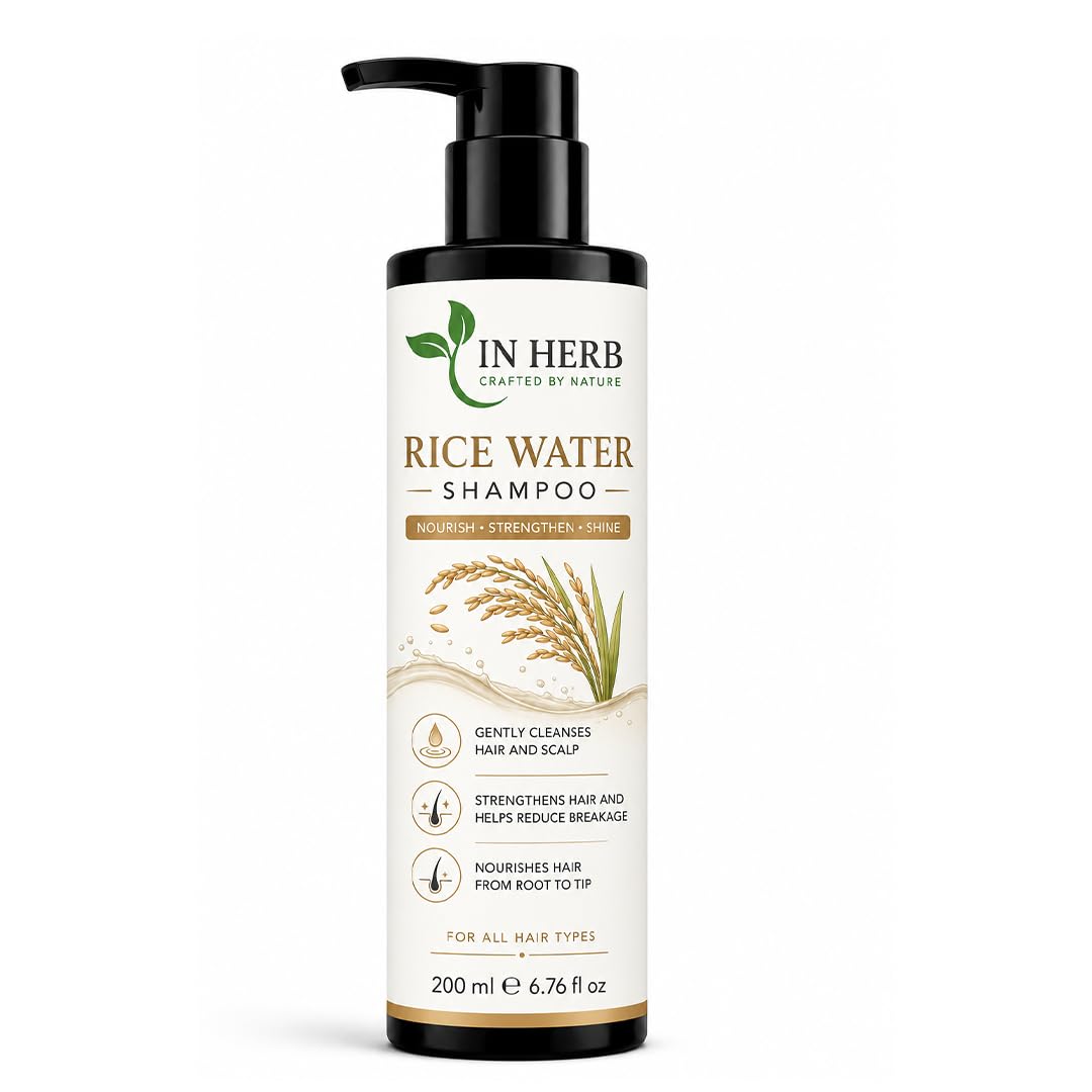 In Herb Rice Water Hair Shampoo, Daily Hair Care Essential for All Hair Types, 200 ml