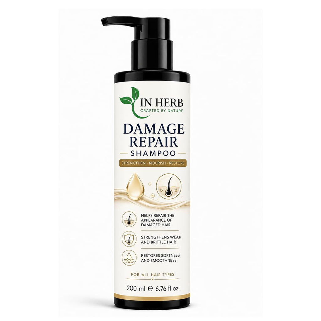 In Herb Damage Repair Shampoo, Everyday Cleansing Formula for Regular Hair Washing Routine, 200 ml