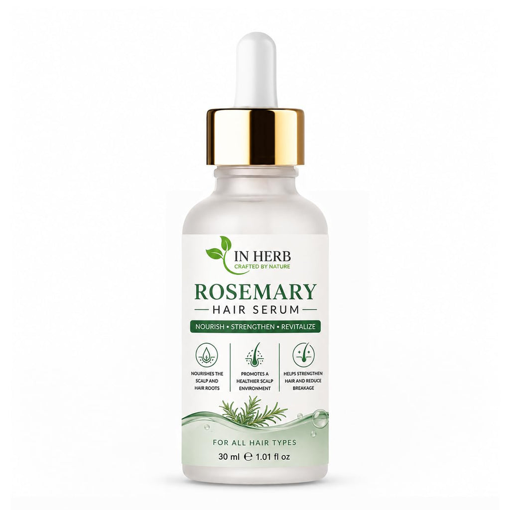 In Herb Rosemary Hair Serum, Lightweight Hair Care Formula for All Hair Types, 30 ml