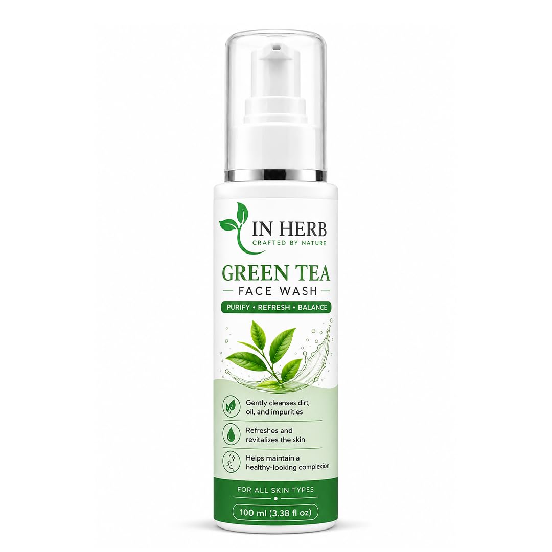 In Herb Green Tea Face Wash, Daily Face Care Formula with Easy-Rinse Texture, 100 ml