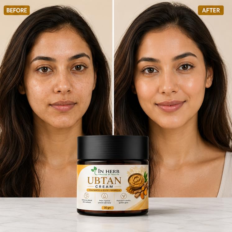In Herb Ubtan Cream, Daily Moisturizing Face Cream with Traditional Ubtan-Inspired Formula, 50 gm