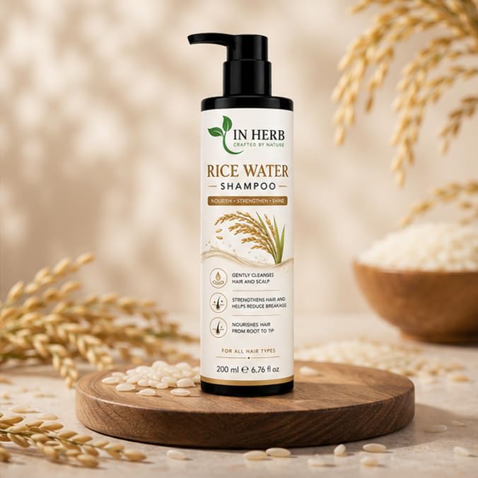 In Herb Rice Water Hair Shampoo, Daily Hair Care Essential for All Hair Types, 200 ml