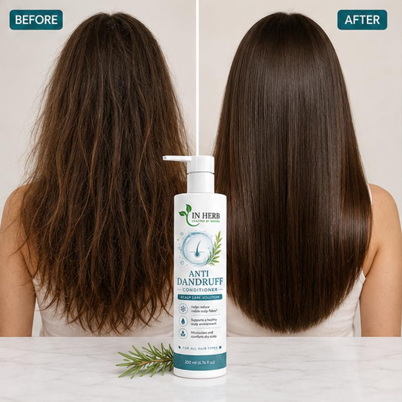 In Herb Anti Dandruff Conditioner, Daily Hair Conditioning Formula for All Hair Types, Lightweight and Easy-Rinse Texture, 200 ml