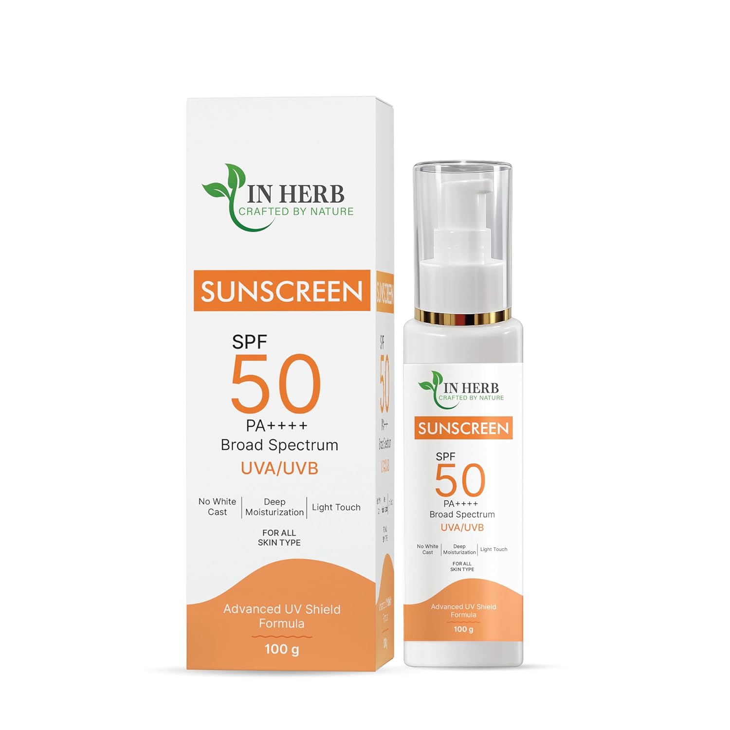 IN HERB SPF 50 PA++++ Broad Spectrum Sunscreen | UVA/UVB Protection | Lightweight Daily Sunscreen | 100g