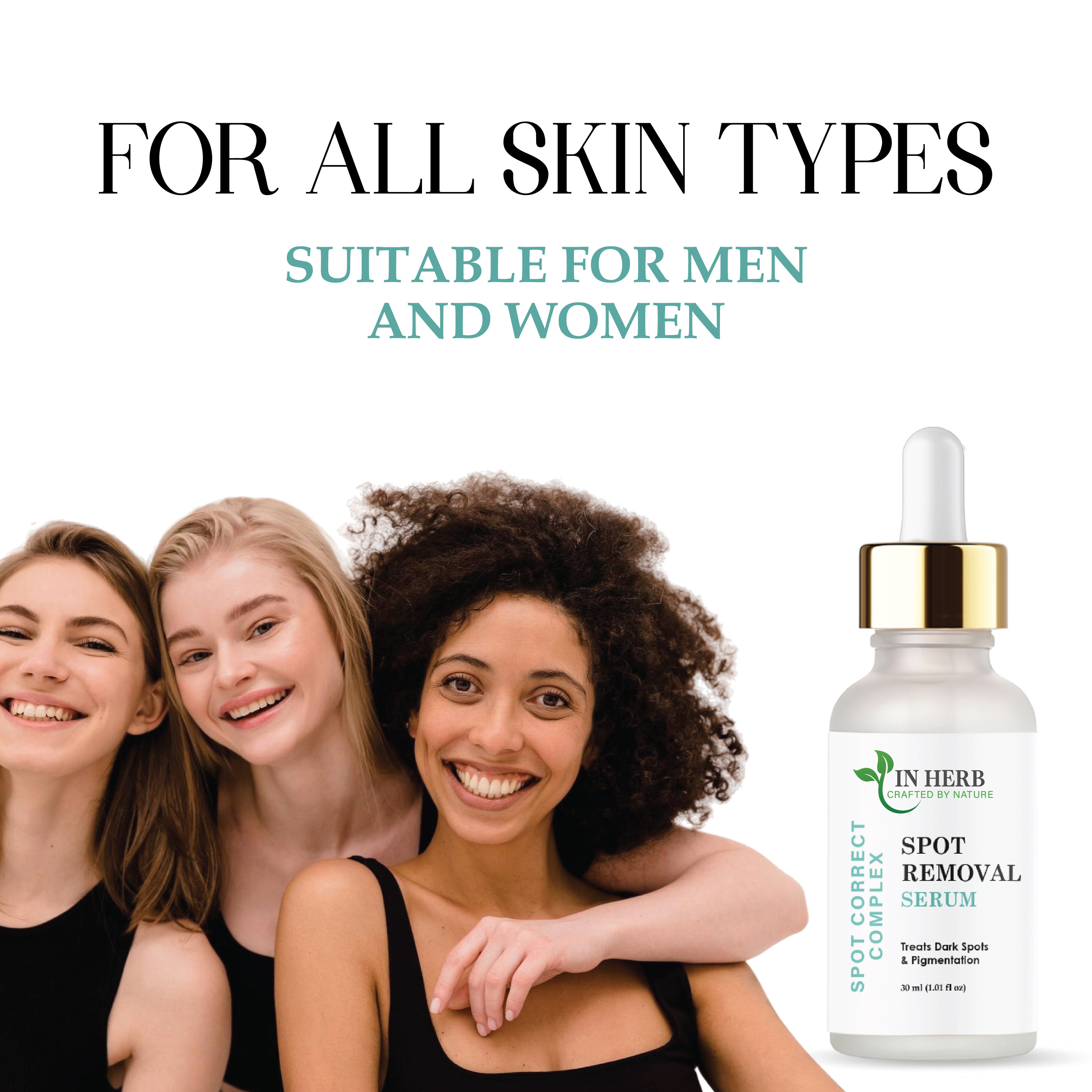 IN HERB Spot Removal Serum, AQUA, Aloe Vera extract 10%, Azelaic Acid 2%, Treats Dark Spots & Pigmentation, All Skin Types, 30ml (1.01 fl oz)