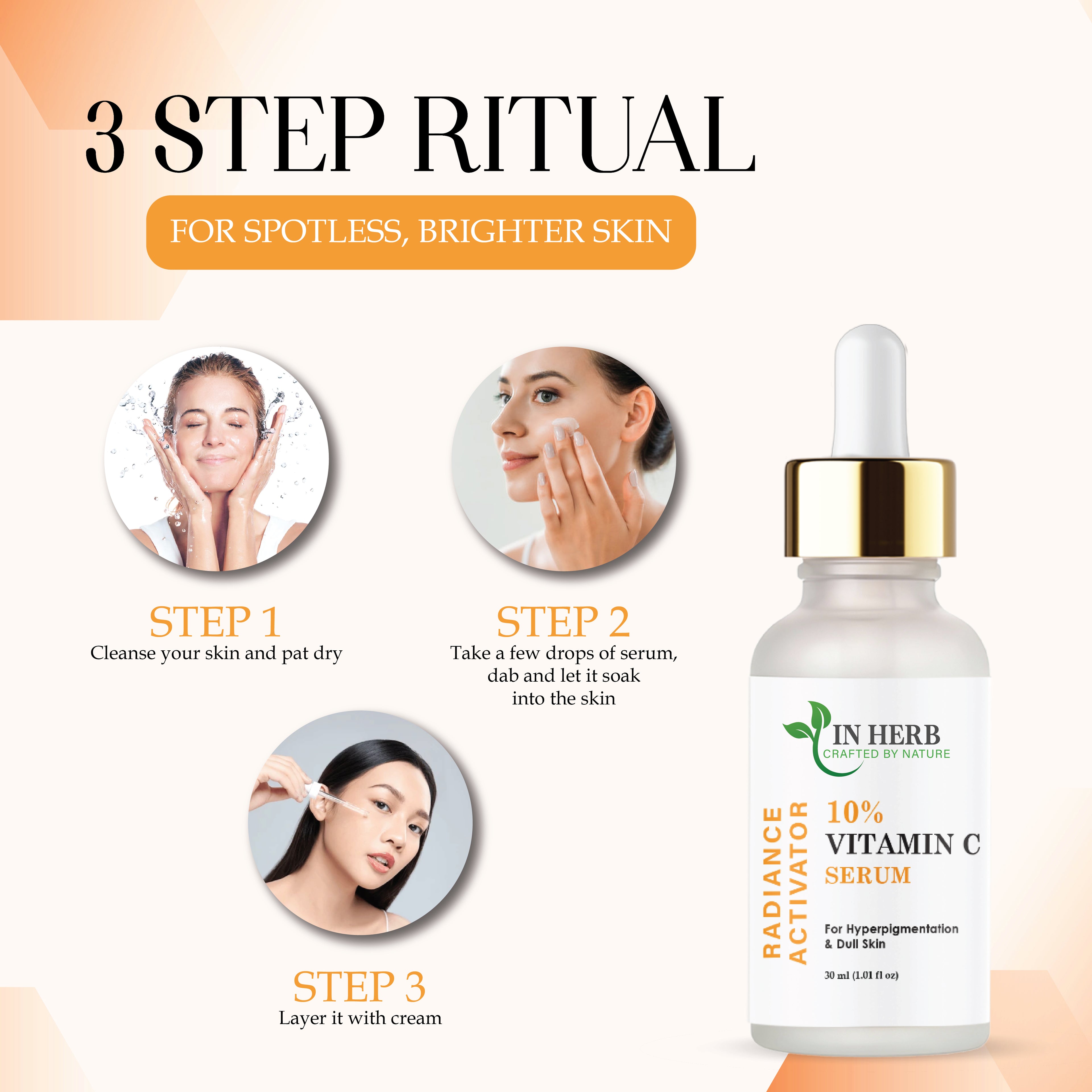 IN HERB Vitamin C 15% Serum for Hyperpigmentation & Dull Skin, 30ml (1.01 fl oz)