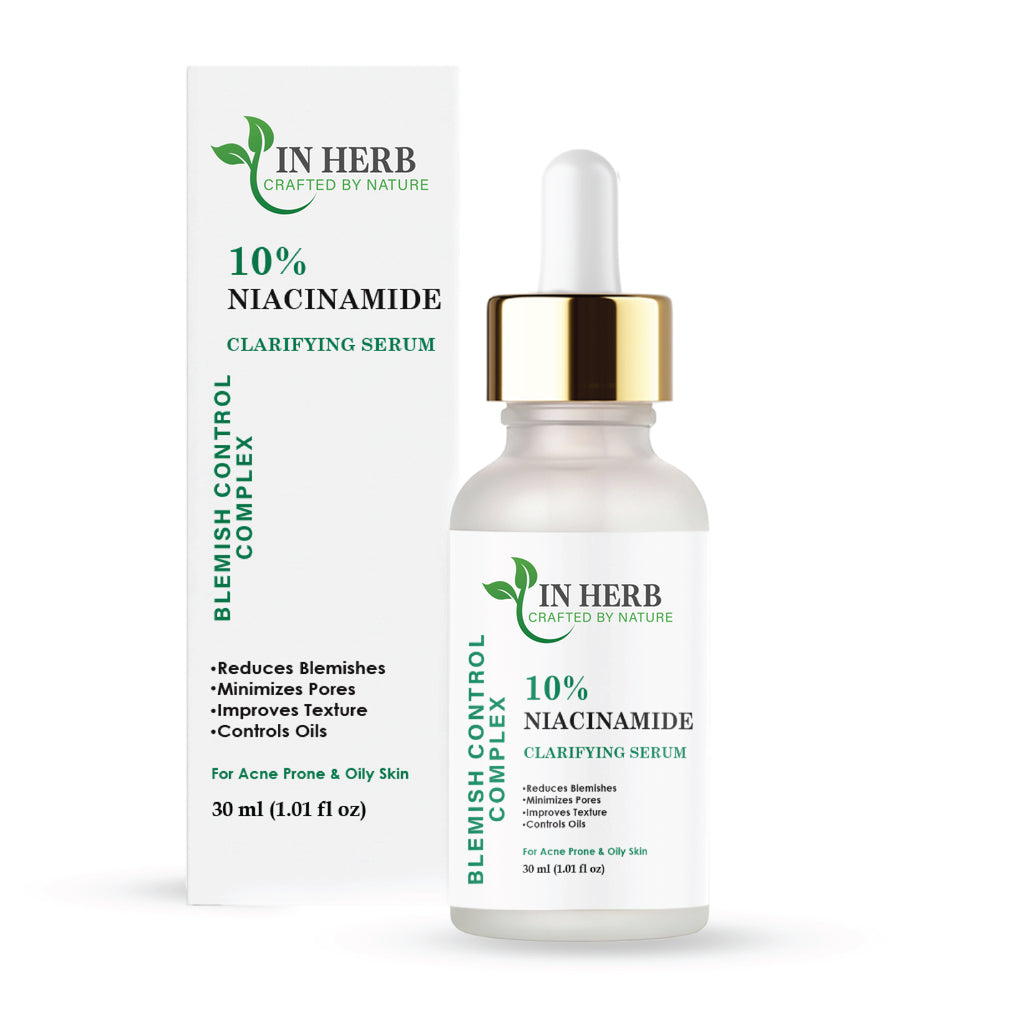 IN HERB Niacinamide 10% Serum, Reduces Blemishes & Acne Marks, 30ml